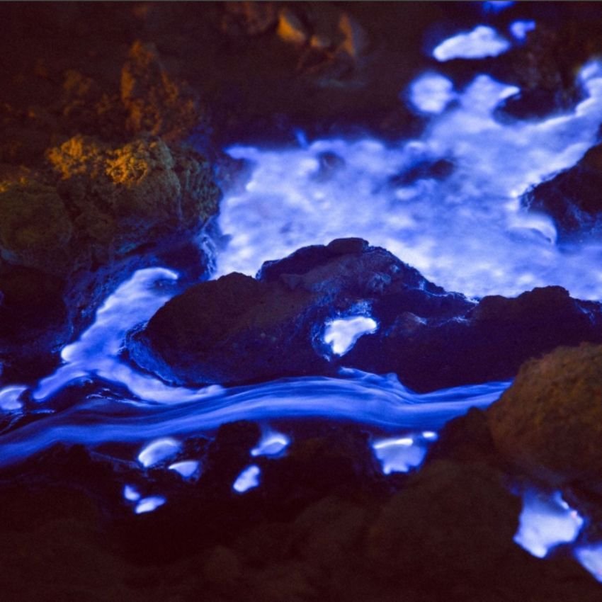 A Lava Azul do Vulcão Kawah Ijen na Indonésia